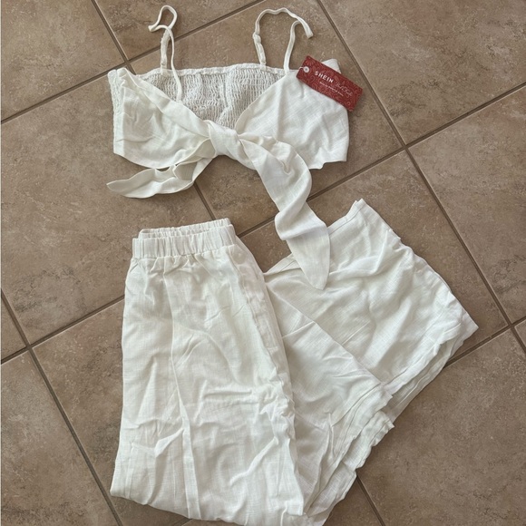 SHEIN white boho set Sz S - Picture 3 of 4